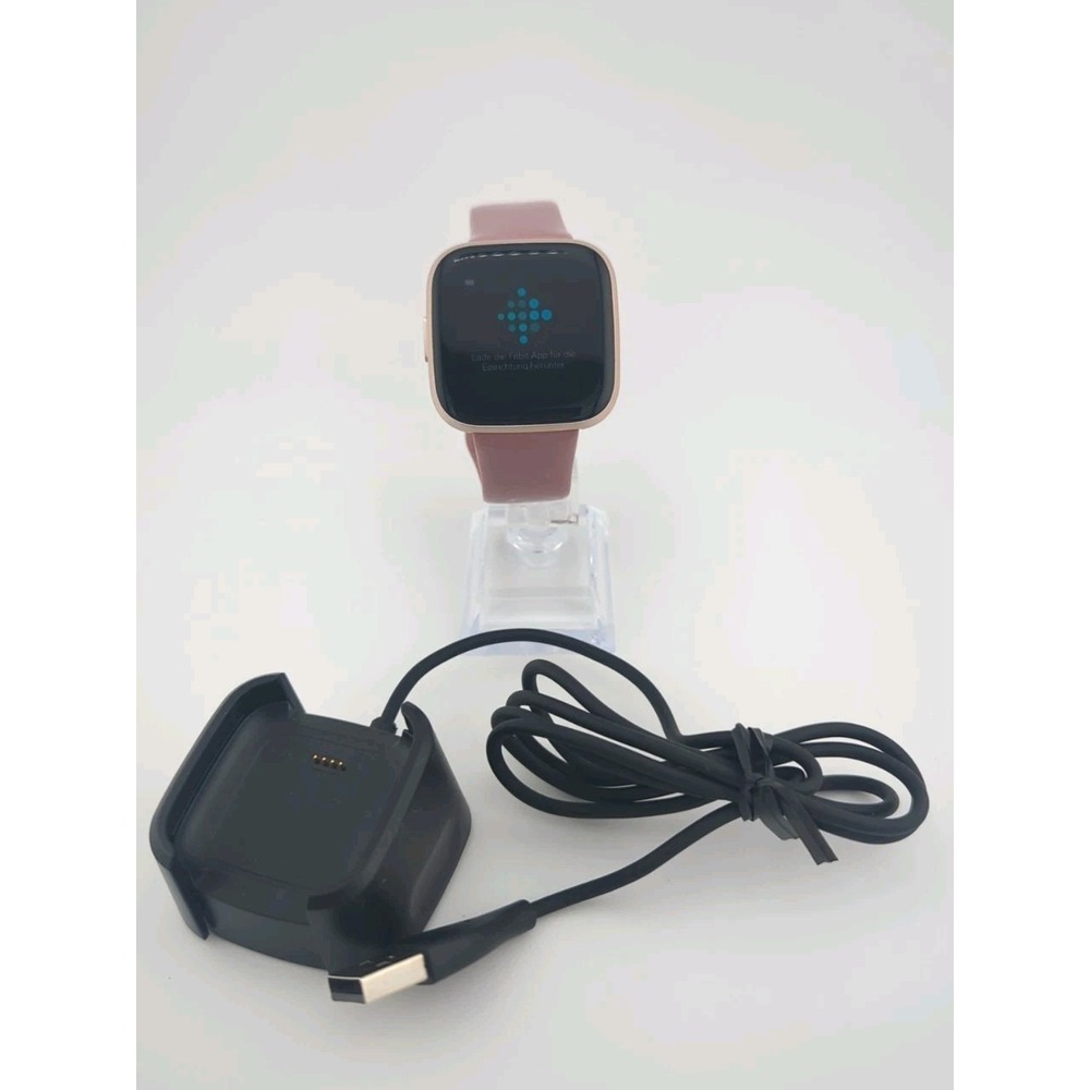 Fitbit Versa 2 - Health & Fitness Smart Watch Copper Rose / Pink Band FB507